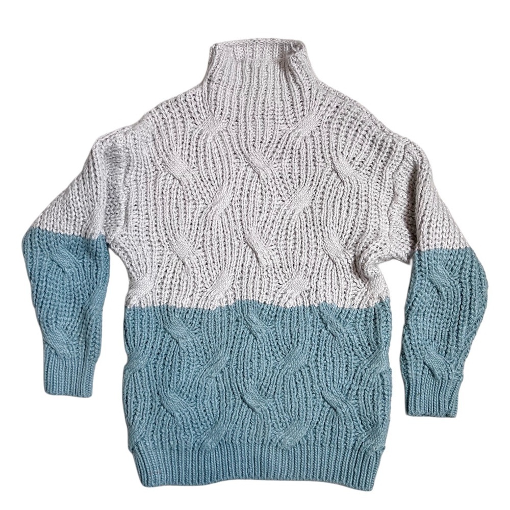 NWOT Anthropologie Brand The Korner Chunky Snowbunny Cable Knit Sweater - Size M